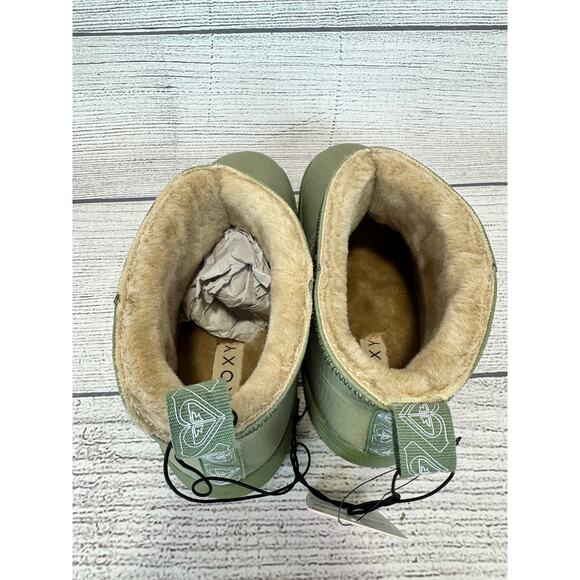 Roxy Women's Green Faux Fur Lined Pull On Booties Size 8 - Picture 4 of 10